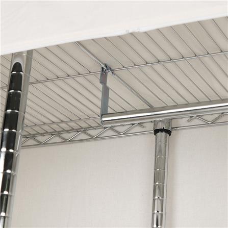 ตู้เสื้อผ้าราวแขวนมีชั้นวาง PLIM 122x46x178 ซม. สีเงิน_3