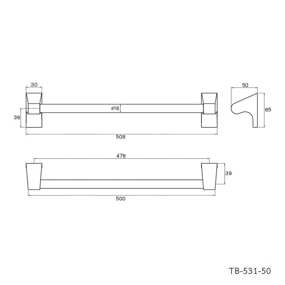 ราวแขวนผ้า WS TB-531-50 50 ซม. สเตนเลส