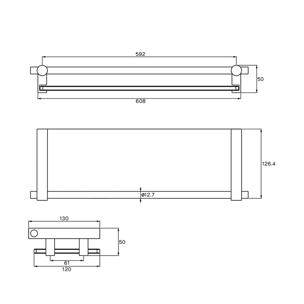 หิ้งกระจก WS HE-5005 สเตนเลส