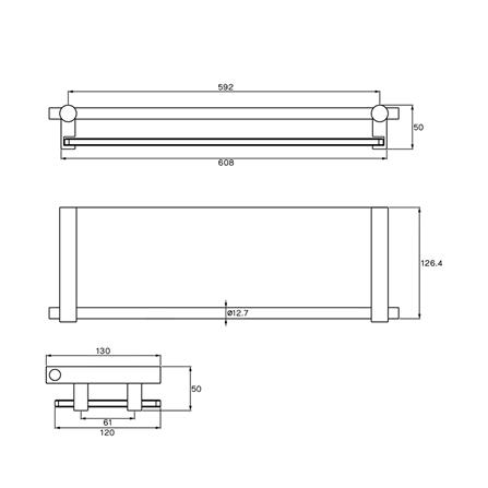 หิ้งกระจก WS HE-5005 สเตนเลส_1