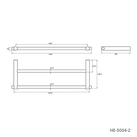 ราวแขวนผ้าคู่ WS HE-5004-2 60 ซม. สเตนเลส_1