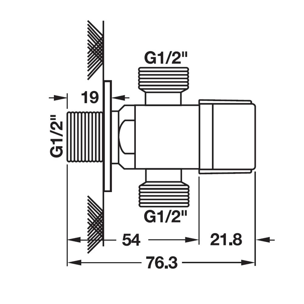 สต๊อปวาล์ว 2 ทาง HAFELE 495.61.253 สีโครม