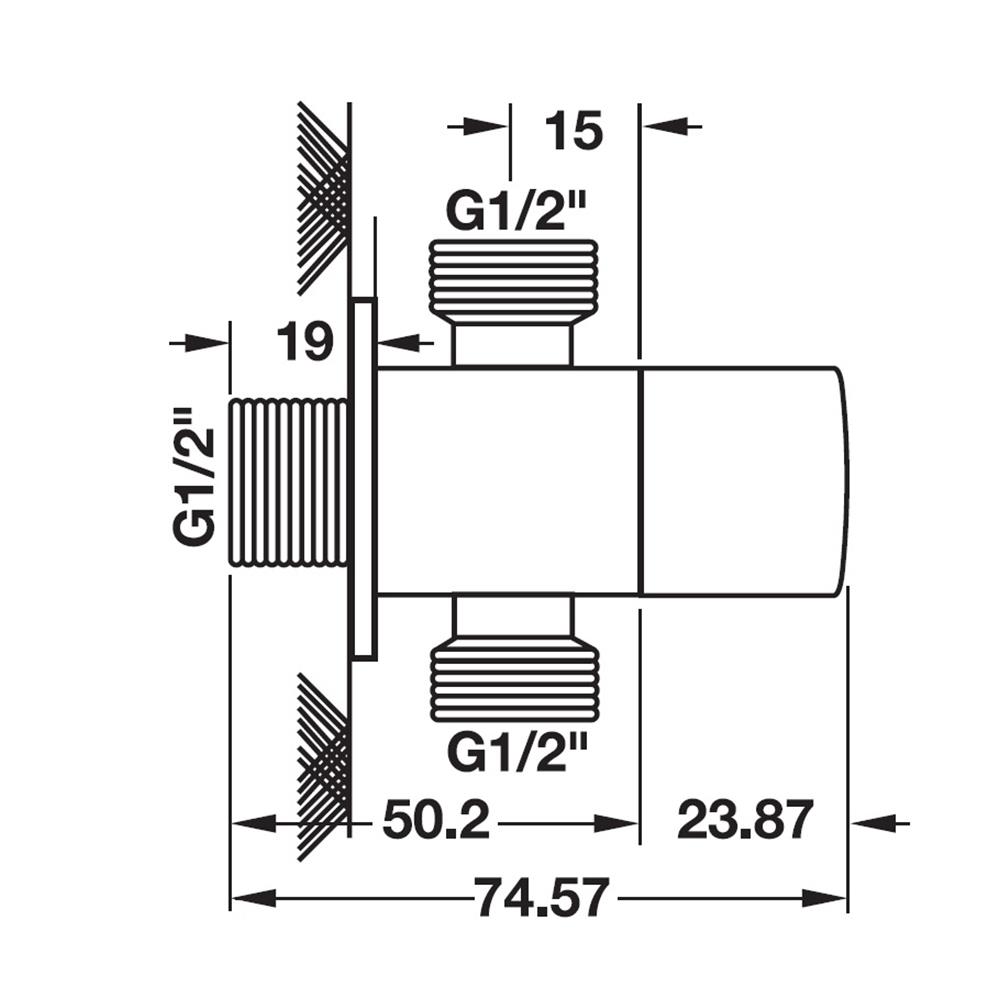 สต๊อปวาล์ว 2 ทาง HAFELE 495.61.254 สีโครม
