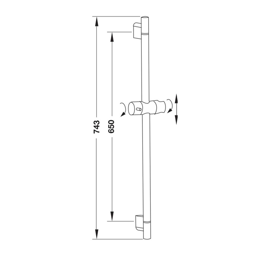 ราวเลื่อนฝักบัว HAFELE 495.60.700 สีโครม