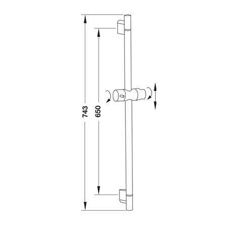 ราวเลื่อนฝักบัว HAFELE 495.60.700 สีโครม_1