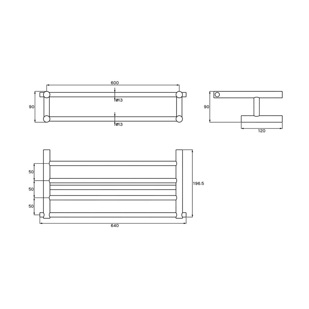 ราวแขวนผ้า WS HE-5013-4 60 ซม. สเตนเลส