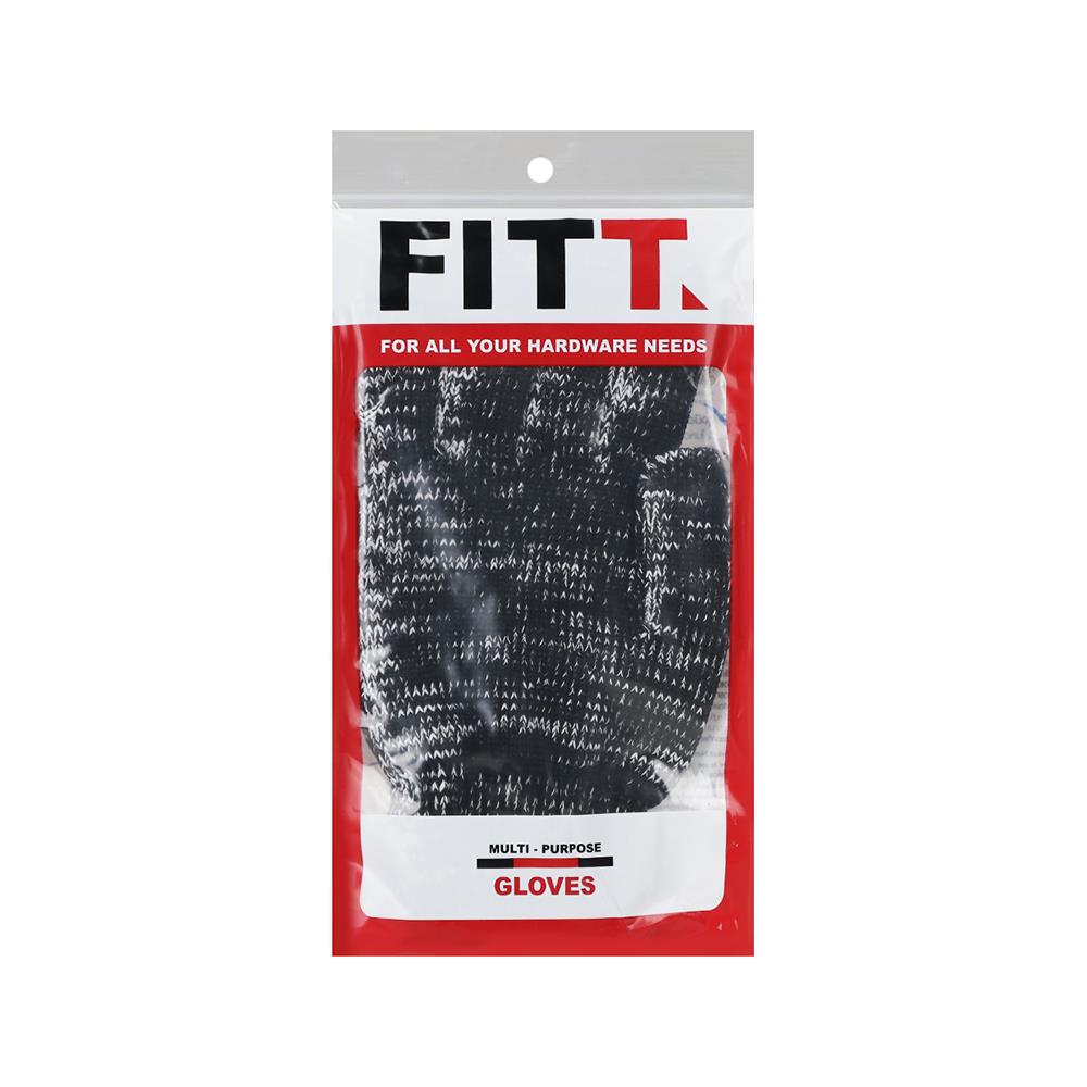 ถุงมือทอโพลีสปัน FITT #7 นิ้ว สีดำ