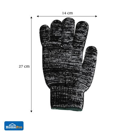 ถุงมือทอโพลีสปัน FITT #7 นิ้ว สีดำ_3