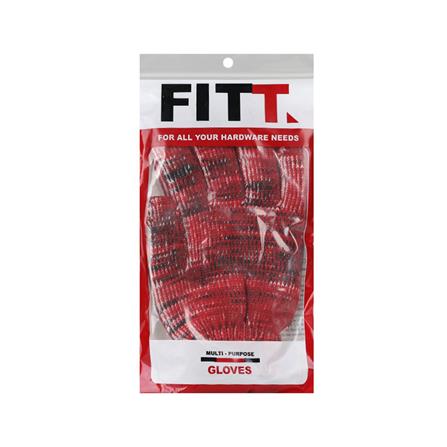 ถุงมือทอโพลีสปัน FITT #7 นิ้ว สีแดง_2