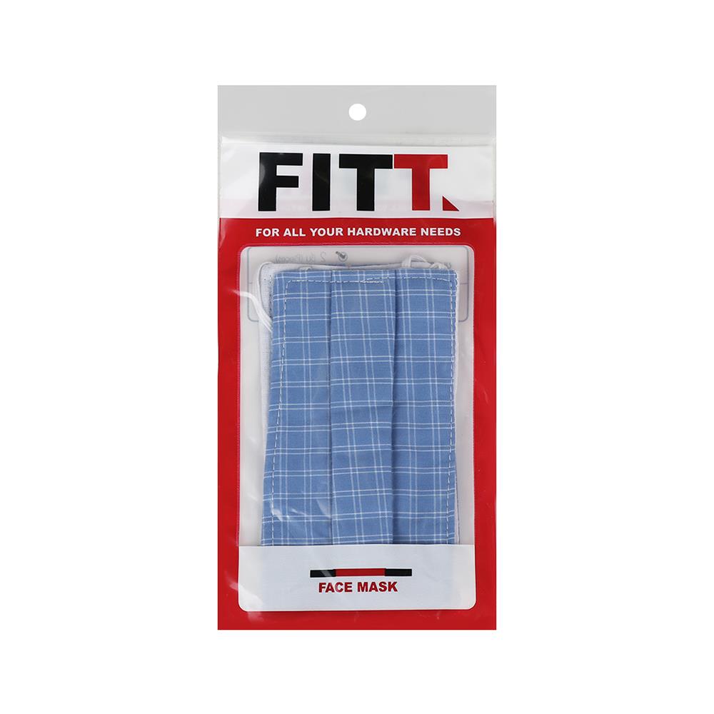 หน้ากากผ้า ซับใน FITT ลายสก็อต 2 ชิ้น
