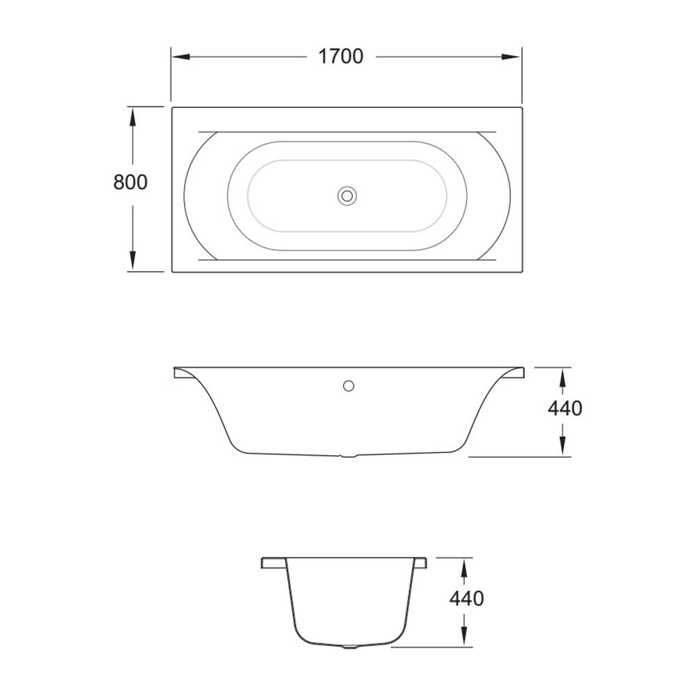 อ่างอาบน้ำ AMERICAN STANDARD TF-70130 170 ซม. สีขาว
