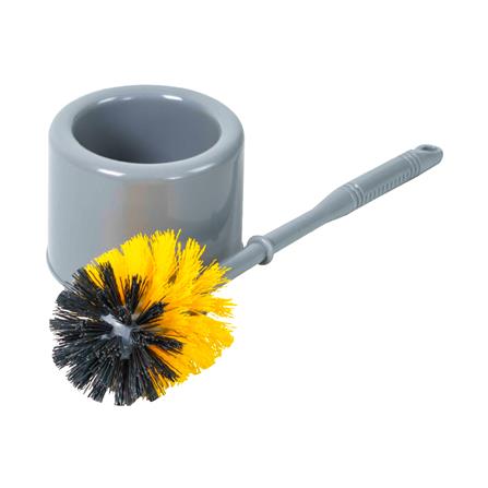 แปรงล้างสุขภัณฑ์หัวกลมพร้อมฐาน BE MAN สีเหลือง_0