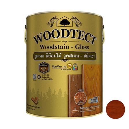 สีย้อมไม้ ชนิดเงา WOODTECT WOODSTAIN WG-104 สีไม้มะค่า 1 แกลลอน