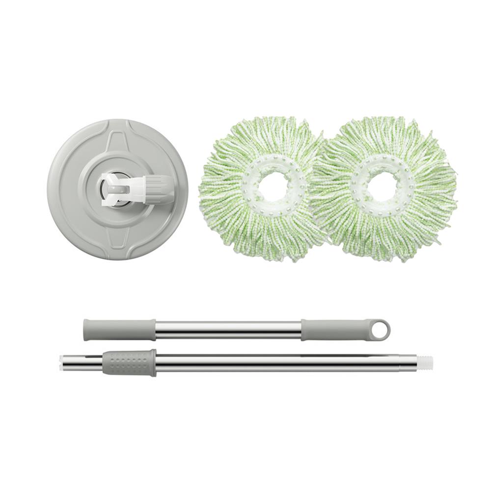 ชุดด้ามไม้ม็อบไมโครไฟเบอร์ทรงกลม POWER GREEN MS 1002 12 นิ้ว สีเทา