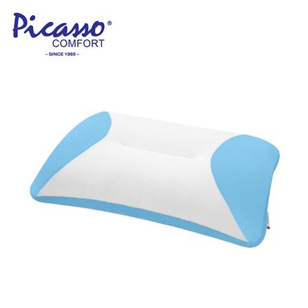 หมอนสุขภาพ เมมโมรี่โฟม PICASSO POSEPEDIC 14x24 สีฟ้า_0