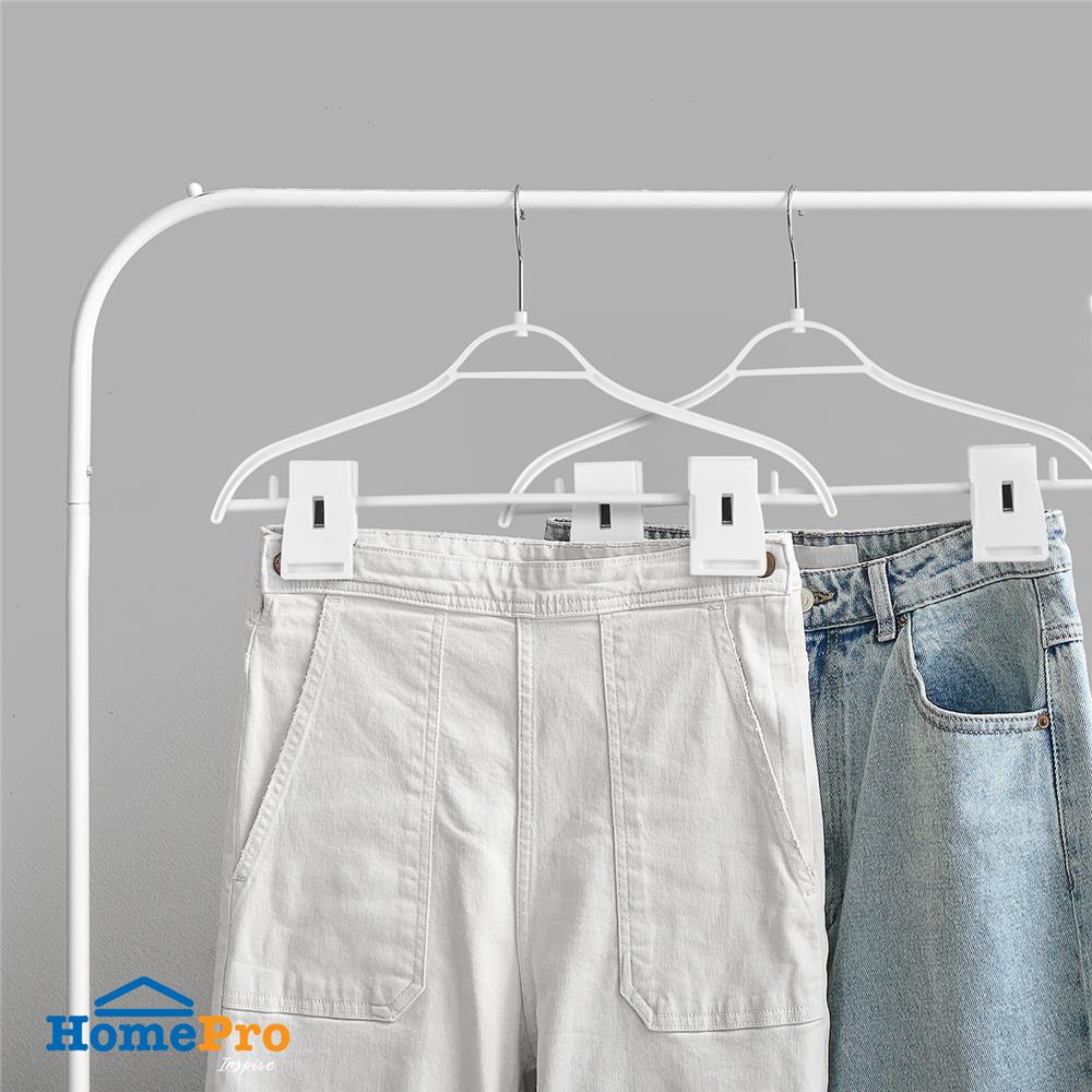 ไม้แขวนเสื้อมีหนีบ H-051AA SL ขาว PLIM