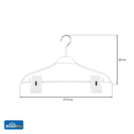 ไม้แขวนเสื้อมีหนีบ H-051AA SL ขาว PLIM_4