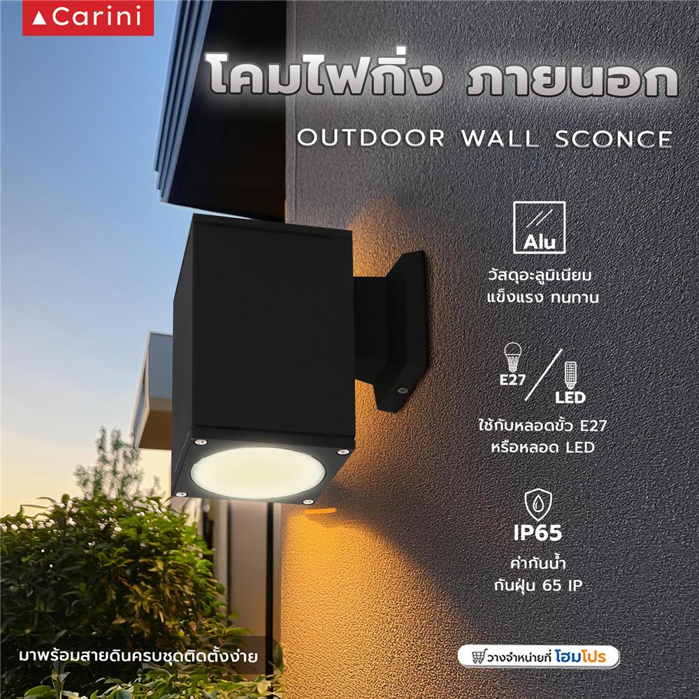 ไฟกิ่งภายนอก CARINI BO-G4101/1 สีดำ