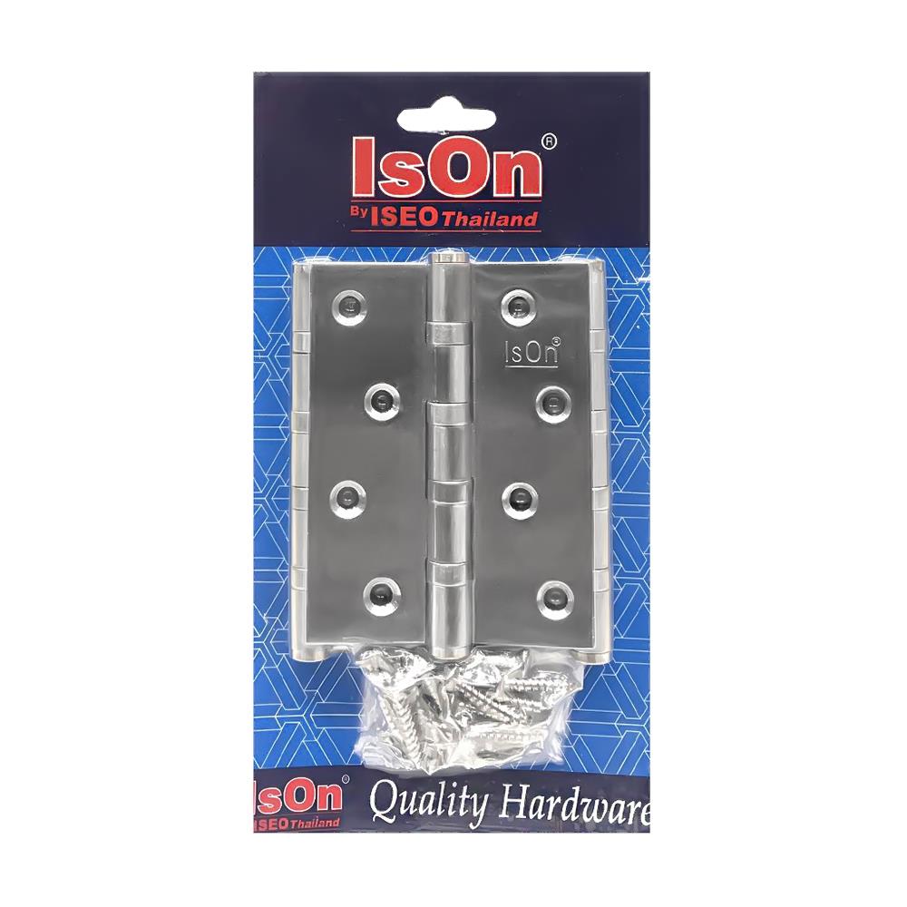 บานพับ 4x3 นิ้ว x 2 มม. ISON 9243204 สีสเตนเลส (แพ็ก 3 ชิ้น)