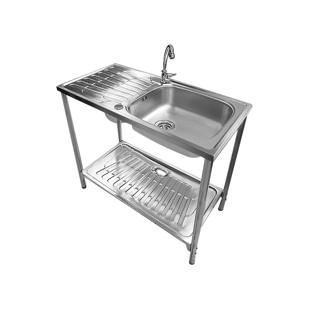 ซิงค์ขาตั้ง 1หลุม 1ที่พัก TECNOPLUS TT 100S สเตนเลส