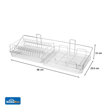 ชั้นคว่ำจานติดผนังสเตนเลส66cmมีถาด KECH_6