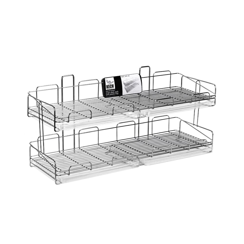 ชั้นคว่ำจานติดผนังสเตนเลส64cm2ชั้นKECH