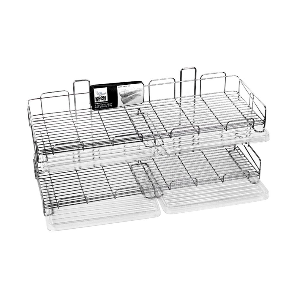 ชั้นคว่ำจานติดผนังสเตนเลส64cm2ชั้นKECH