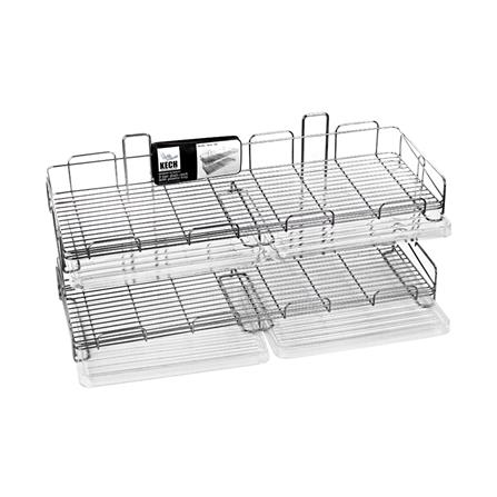 ชั้นคว่ำจานติดผนังสเตนเลส64cm2ชั้นKECH_3