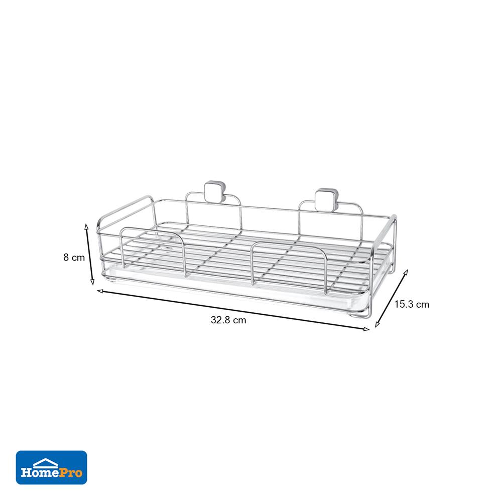 ชั้นแขวนสเตนเลสพร้อมถาด1ชั้นKECH-014