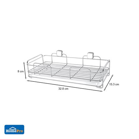 ชั้นแขวนสเตนเลสพร้อมถาด1ชั้นKECH-014_5