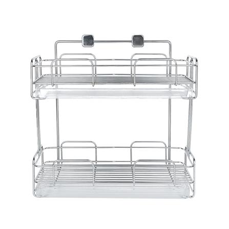 ชั้นแขวนวางแก้วสเตนเลสพร้อมถาด2ชั้นKECH_1