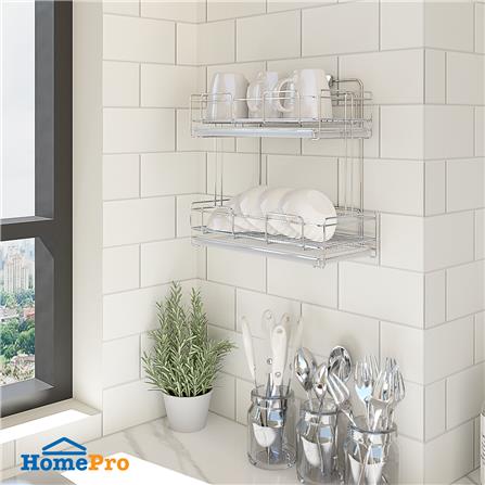 ชั้นแขวนวางแก้วสเตนเลสพร้อมถาด2ชั้นKECH_4