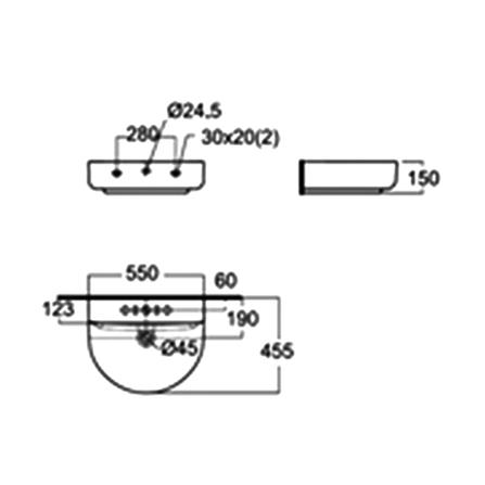อ่างล้างหน้าแขวน AMERICAN STANDARD TF-0553-WT สีขาว_1