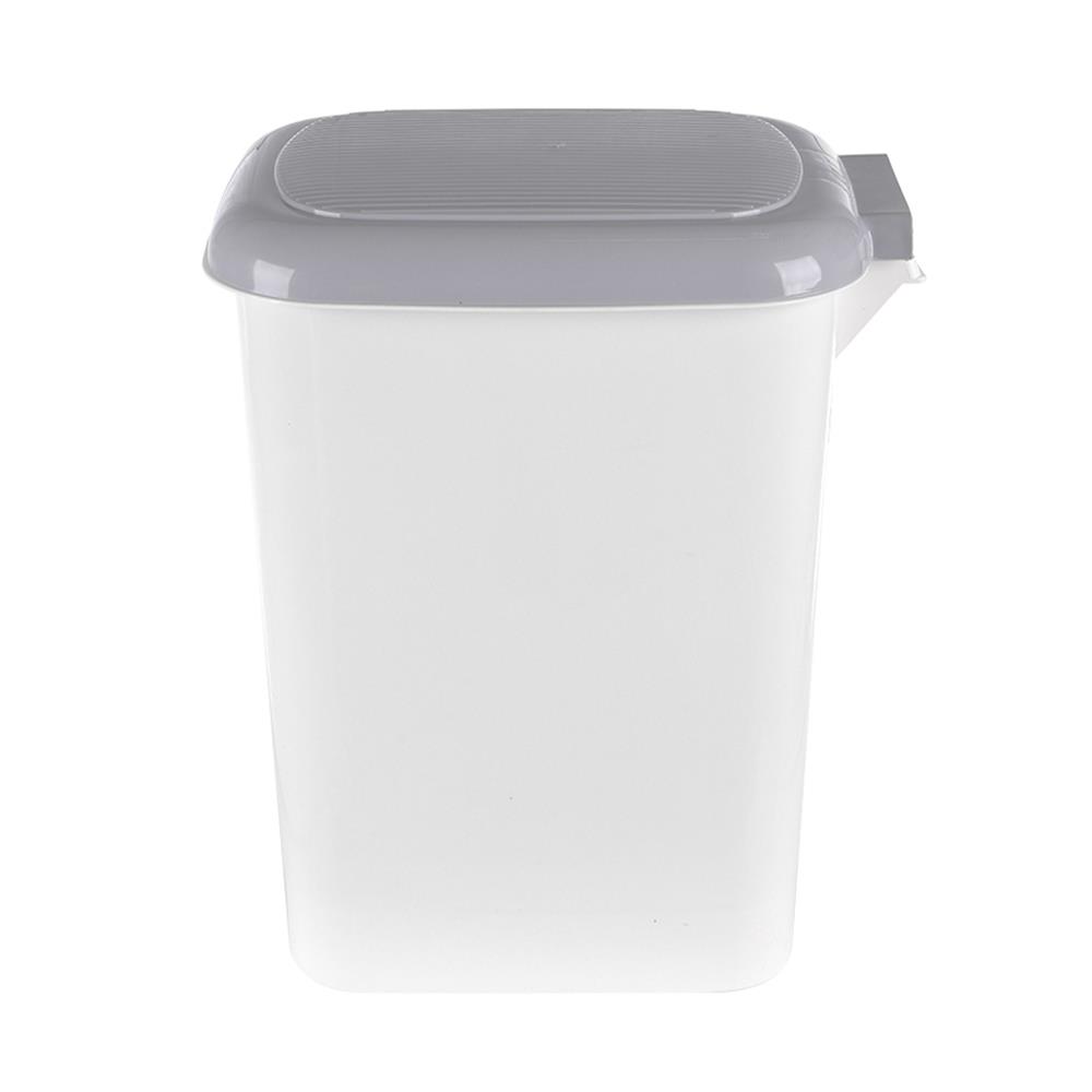 ถังขยะเหยียบเหลี่ยมรี JCJ 2145 ขนาด 15L สีขาว/เทา