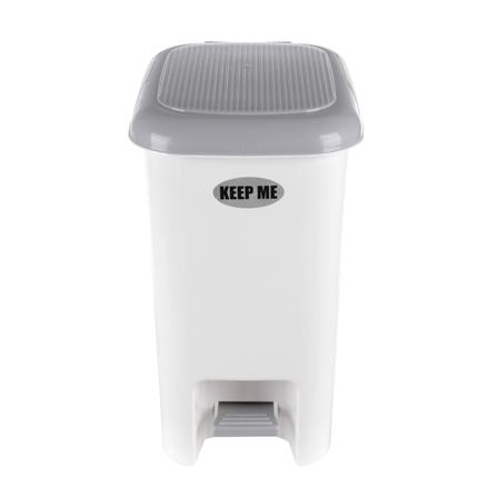 ถังขยะเหยียบเหลี่ยมรี JCJ 2145 ขนาด 15L สีขาว/เทา_1