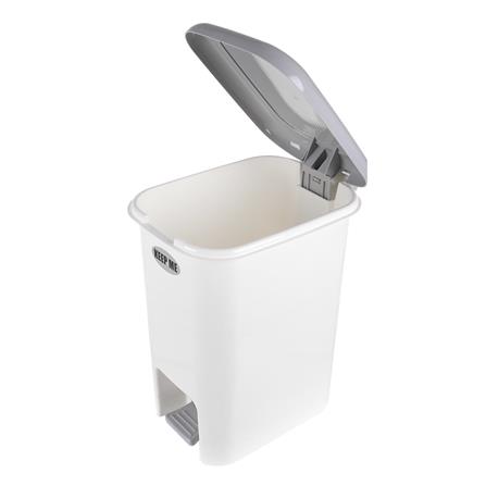 ถังขยะเหยียบเหลี่ยมรี JCJ 2145 ขนาด 15L สีขาว/เทา_2