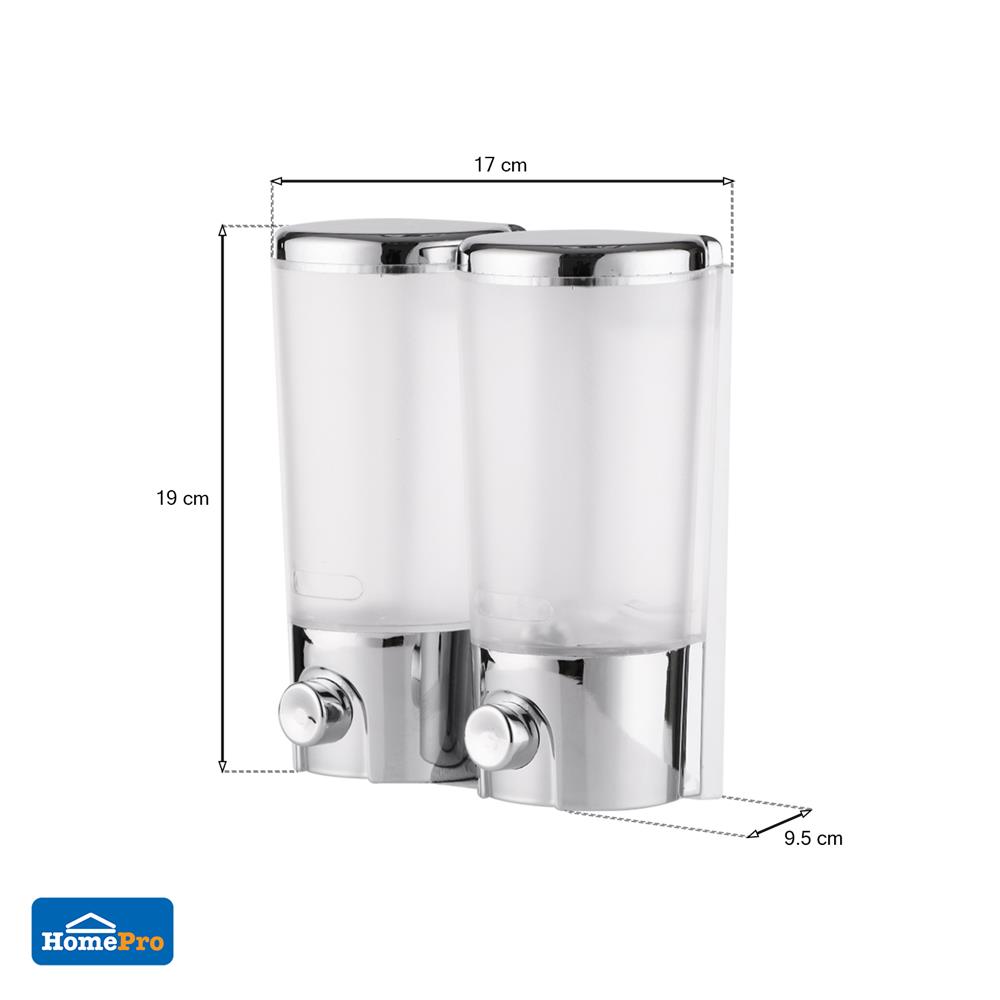 ที่กดสบู่ 2 ช่อง MOYA TG111C-2 สีใส-โครม