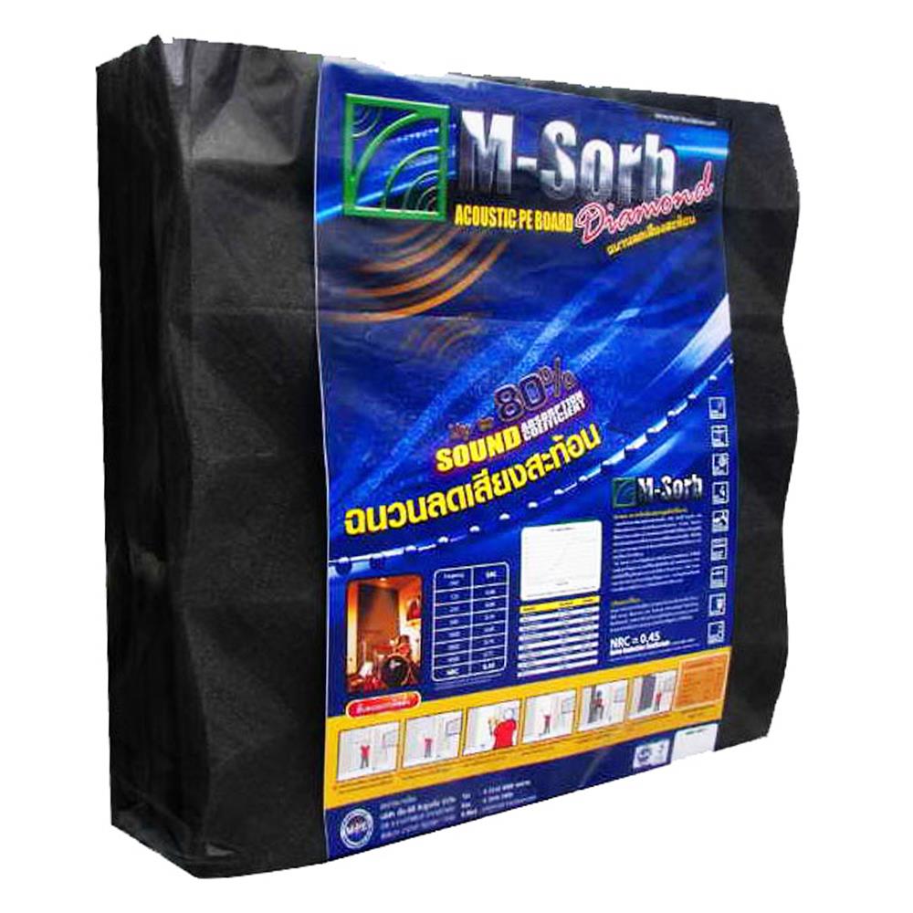 ฉนวนลดเสียงสะท้อน MPE M-SORB หนา 40 มม. 60X60 ซม. สีดำ (แพ็ก 4 ชิ้น)
