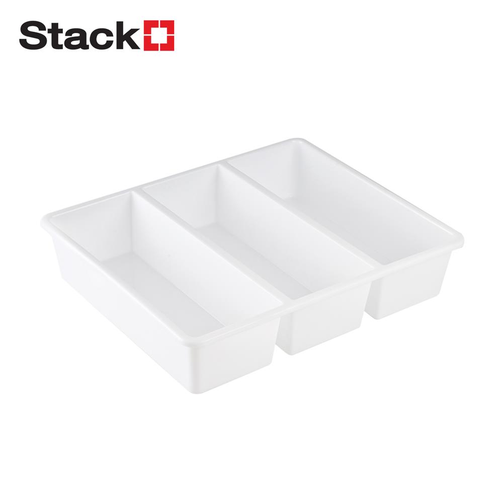 กล่องแบ่งช่อง 3 ช่อง STACKO TLR-103 29x23.8x6.3 ซม. สีขาว_0