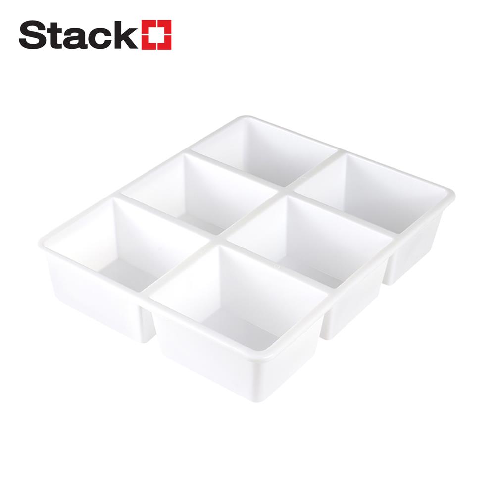 กล่องแบ่งช่อง 6 ช่อง STACKO TLR-106 29x23.8x6.3 ซม. สีขาว_1
