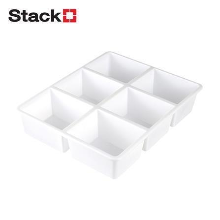 กล่องแบ่งช่อง 6 ช่อง STACKO TLR-106 29x23.8x6.3 ซม. สีขาว