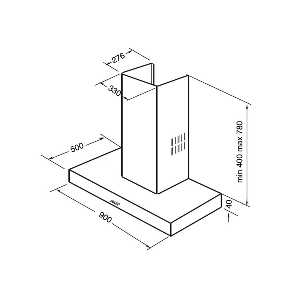 เครื่องดูดควันกระโจม LINEA LDH TC 90 90 ซม.