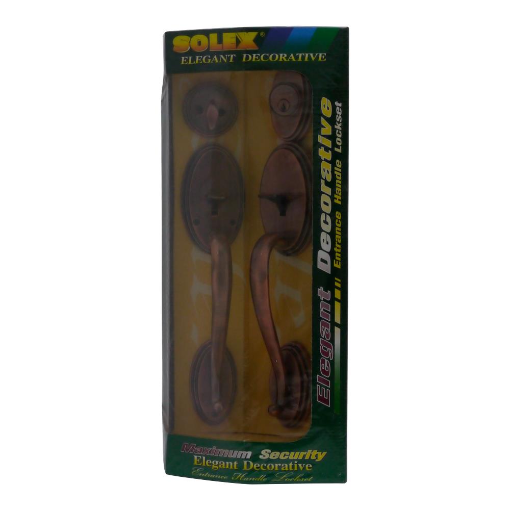 มือจับประตูใหญ่ SOLEX 6840 สีทองแดงรมดำ