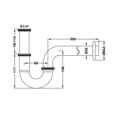 ท่อน้ำทิ้งอ่างล้างหน้าพีแทรป HAFELE 495.61.241 30 ซม._2