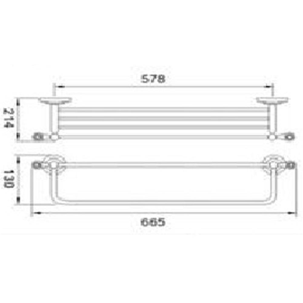 ชั้นวางพร้อมราว HAFELE 495.80.058 สีโครม