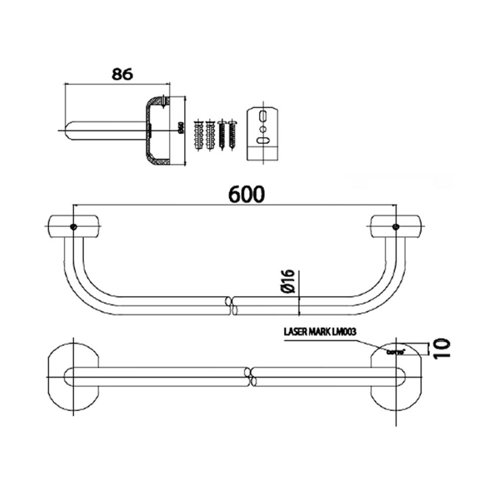 ราวแขวนผ้า COTTO CT0121(HM) สีโครม