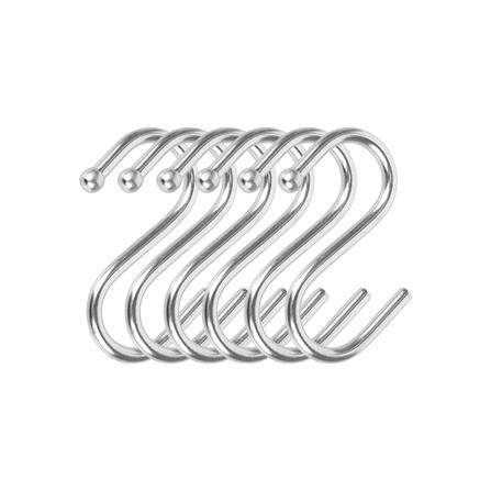 ชุดตะขอแขวนสเตนเลส6ตัวทรง S KECH_1