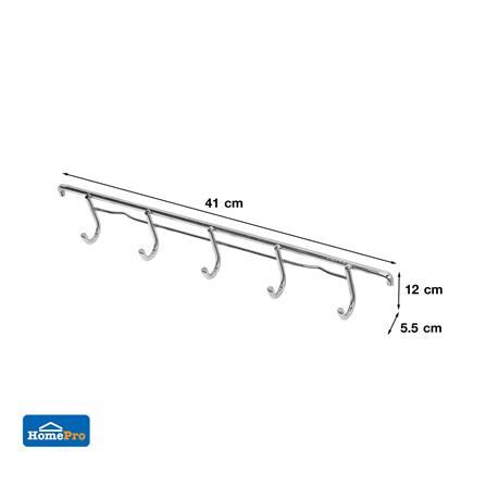 ราวแขวนสเตนเลส 35 ซม. 5 ตะขอ KECH-206D_3