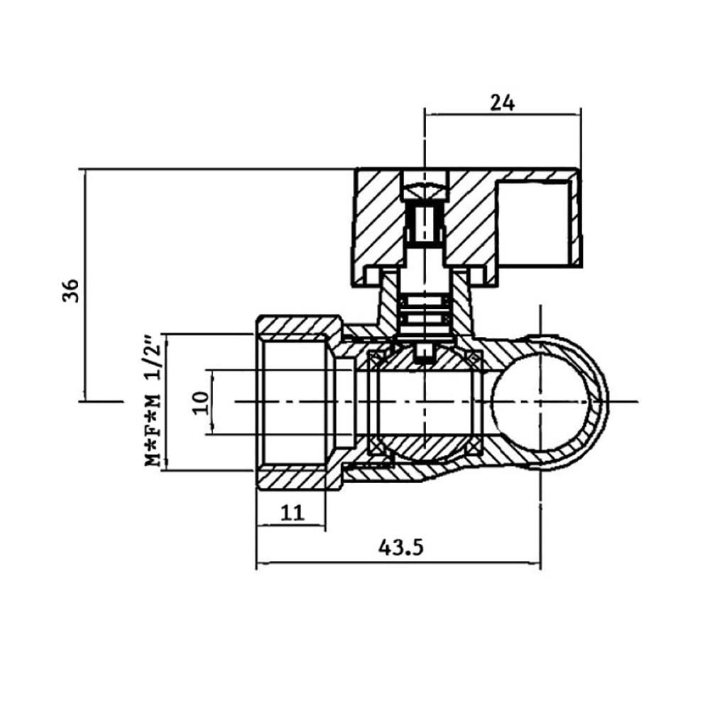มินิบอลวาล์ว PP MMM 1/2 นิ้ว สีน้ำเงิน
