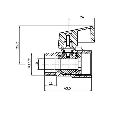 มินิบอลวาล์ว PP FM 1/2 นิ้ว สีน้ำเงิน_2